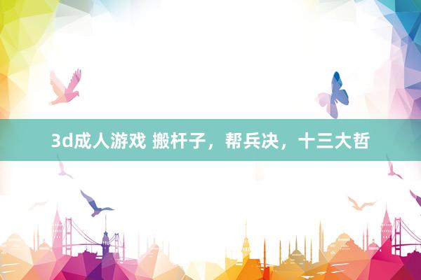 3d成人游戏 搬杆子，帮兵决，十三大哲